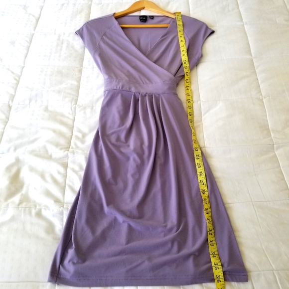 ESPRIT Lilac Sleeveless V-Neck Stretchy Wrap Dress Size M - Picture 11 of 11